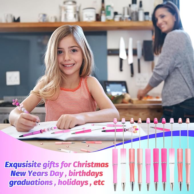 150 Pieces DIY Beadable Pen Kit – 50 Plastic Ballpoint Pens - Image 5
