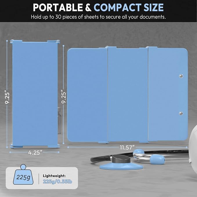 Nursing Clipboard Foldable Without Edition Cheat Charts, 3 Layers Aluminum - Image 4