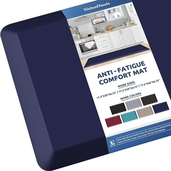 KitchenClouds Kitchen Mat Cushioned Anti Fatigue Kitchen Rug 0.8inch Water by KitchenClouds
