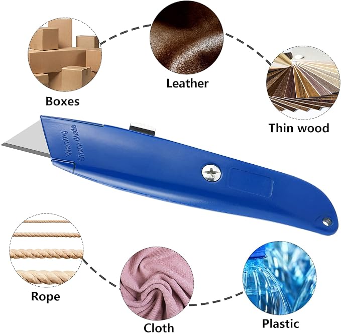 DIYSELF 2Pack Utility Knife Box Cutter Retractable Blade Heavy Duty PVC Pipe - Image 3