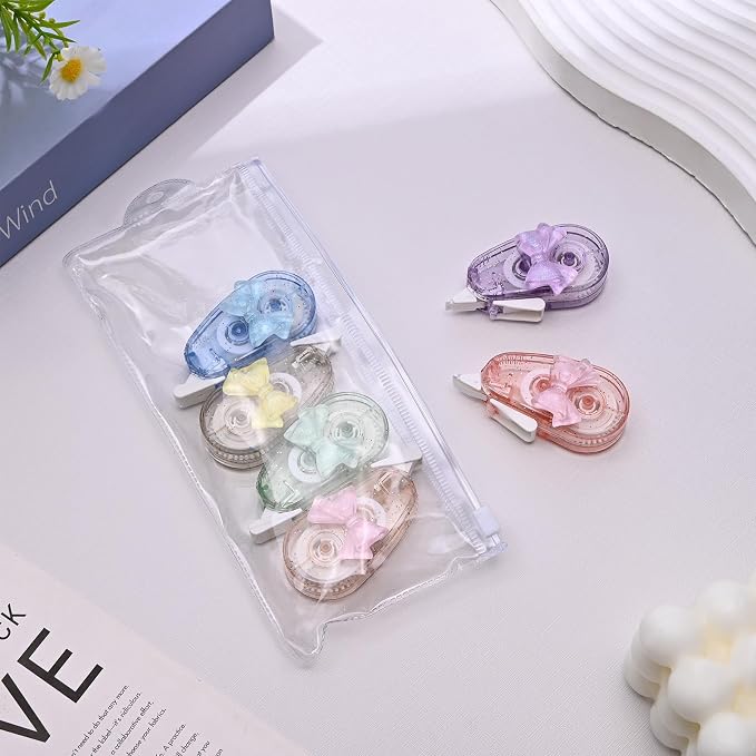 Temiary 6P Aesthetic Correction Tape, Butterfly Knot | Cute Correction - Image 4