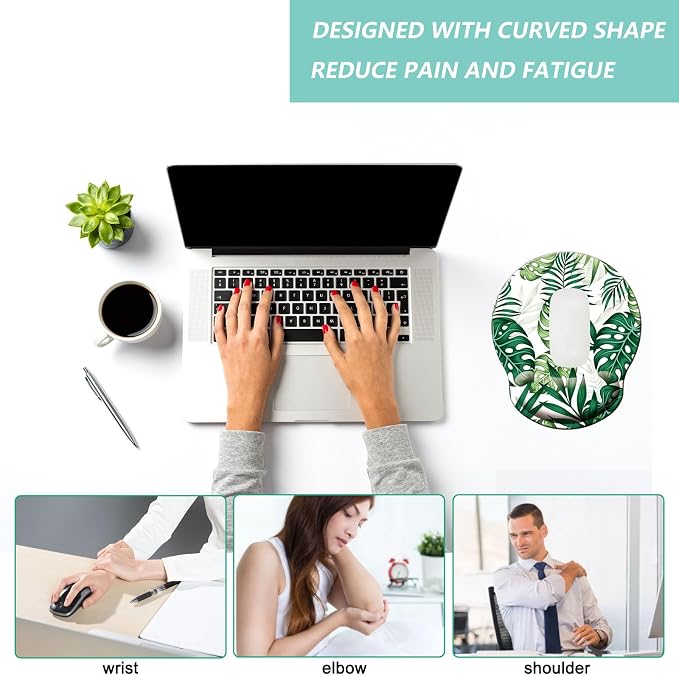 Mouse Pad with Wrist Support, Ergonomic Mouse Pad with Memory Foam Wrist Rest - Image 5