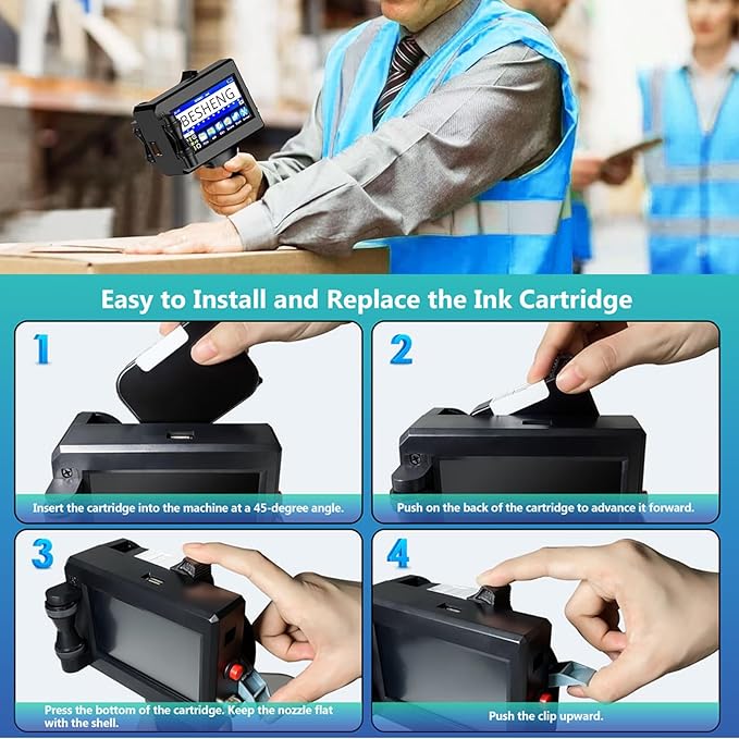 Original Black Ink Cartridge Fast Dry Replacement 42ml Ink Cartridge Compatible for PT3000 Handheld Inkjet Printer/MP10 Mini Handheld Inkjet Printer-DeskLoop Office