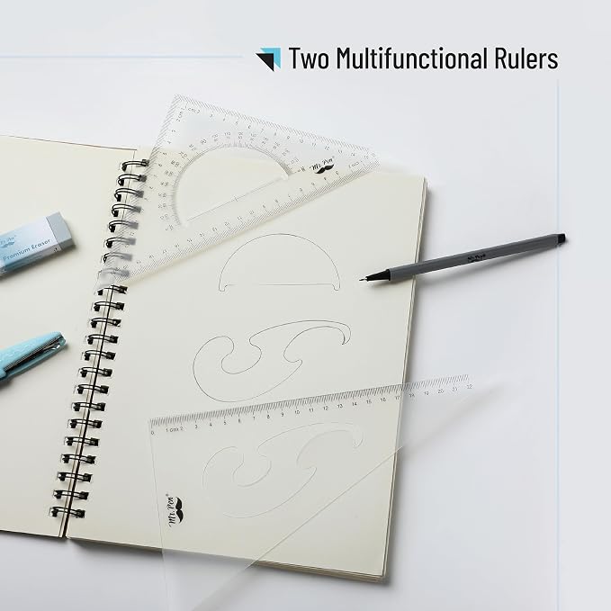 Mr. Pen- Triangle Ruler, 2 Pack, 30/60 & 45/90 | Right Triangle Ruler - Image 3