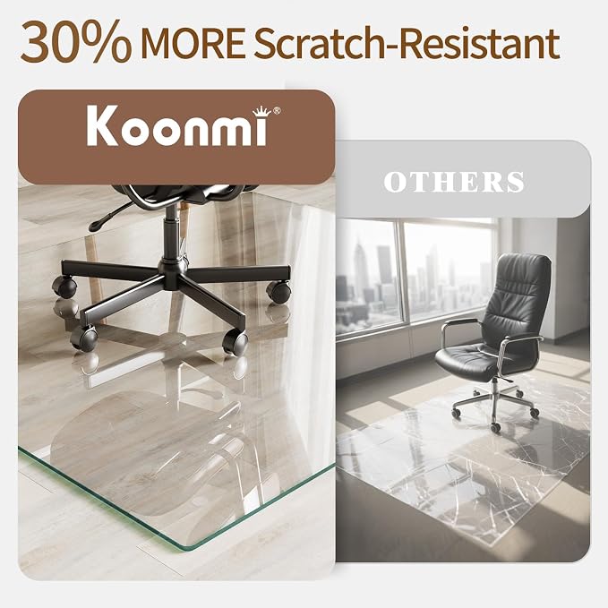 Koonmi Tempered Glass Chair Mat 42"x48" - Image 4