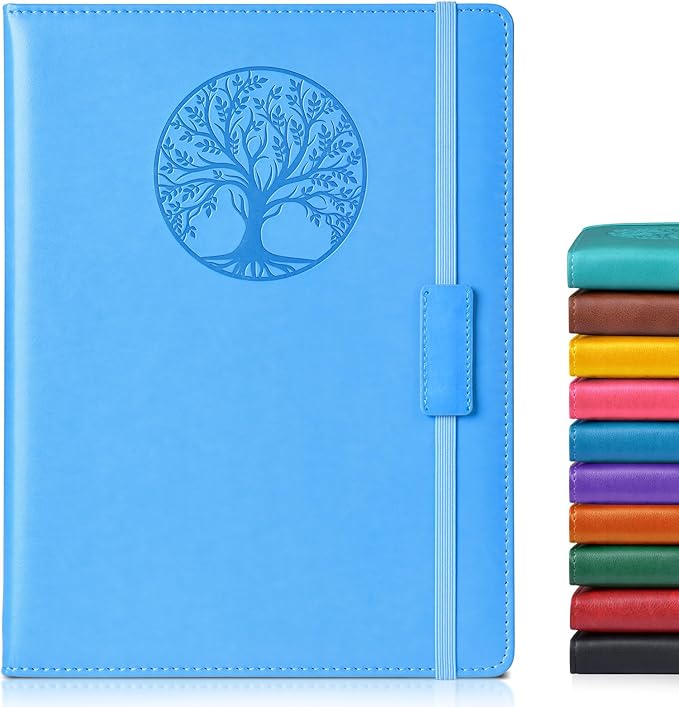 Lined Journal Notebook for Women Men,256 Pages B5 Large Hardcover Leather Journals for Writing,Travel,Business,Work,School,College Ruled Notebooks for Note Taking,Diary Notepad 7.8"×10.2"-DeskLoop Office