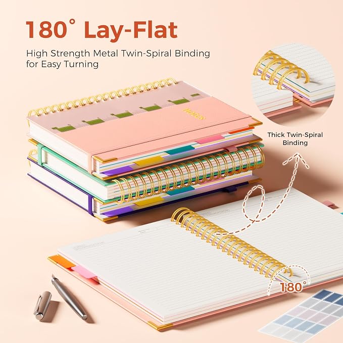 XYark A4 Hardcover Spiral Notebook, 8.5"x11" College Ruled Notebooks - Image 3