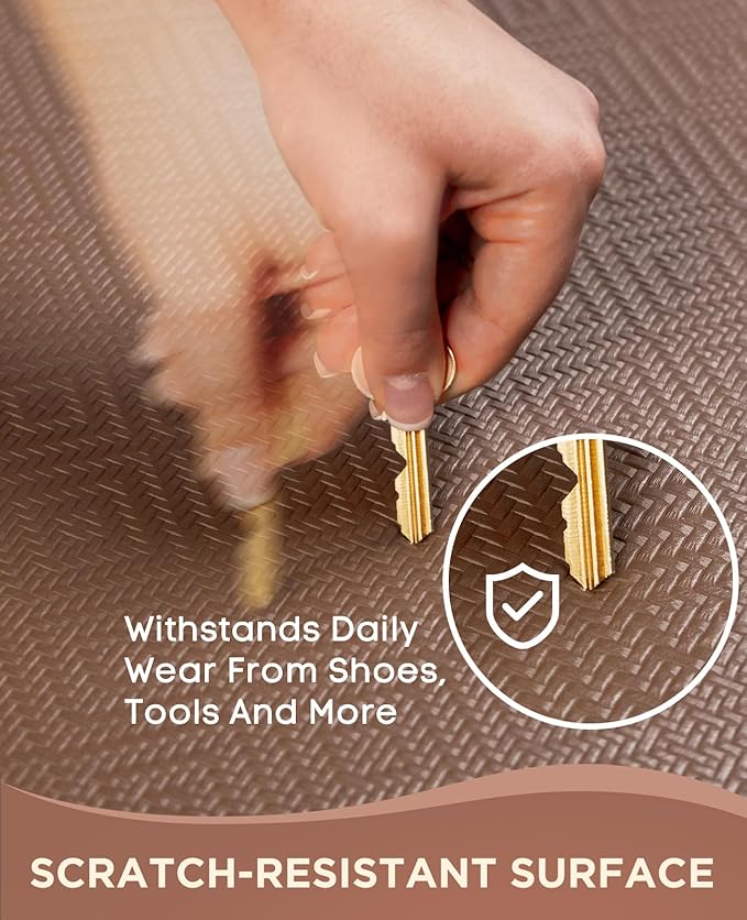 Ophanie Kitchen Mats for Floor, 3/4 Inch Thick Kitchen Rugs, Anti Fatigue Standing Cushioned Mat, Waterproof,Comfort Ergonomic Mat for Office, Home, Sink, 24'' x 70'' Brown Non-Slip Bottom-DeskLoop Office