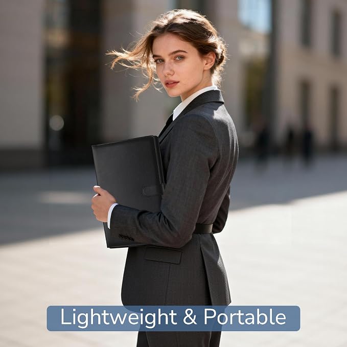Professional Padfolio with Clipboard, Faux Leather Portfolio Folder Binder - Image 5