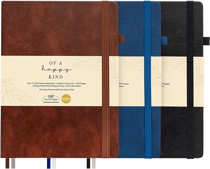 3 Pack Classic Hardcover Lined Notebooks by Unknown