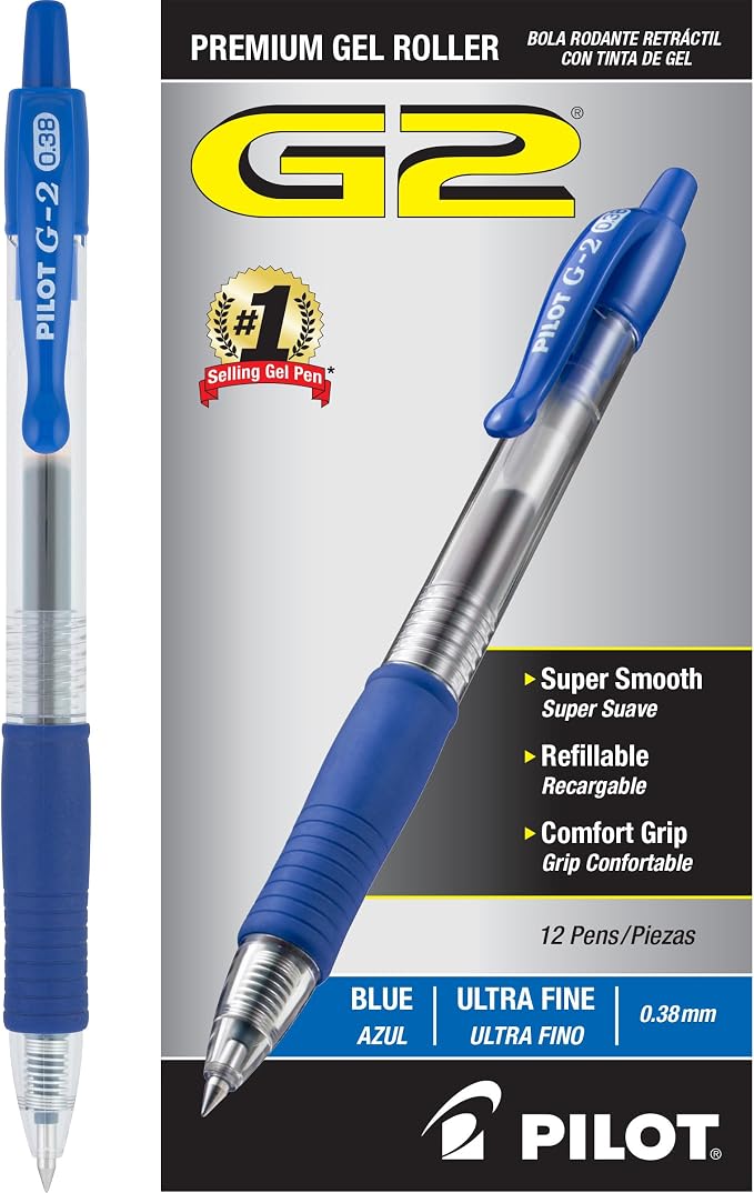 Pilot G2 Premium Refillable and Retractable Rolling Ball Gel Pens, Ultra Fine by PilotCorporationofAmerica