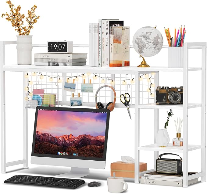 Snughome Desk Shelf, 44.9" Desktop Organizer Shelf, Desk Hutch by Snughome