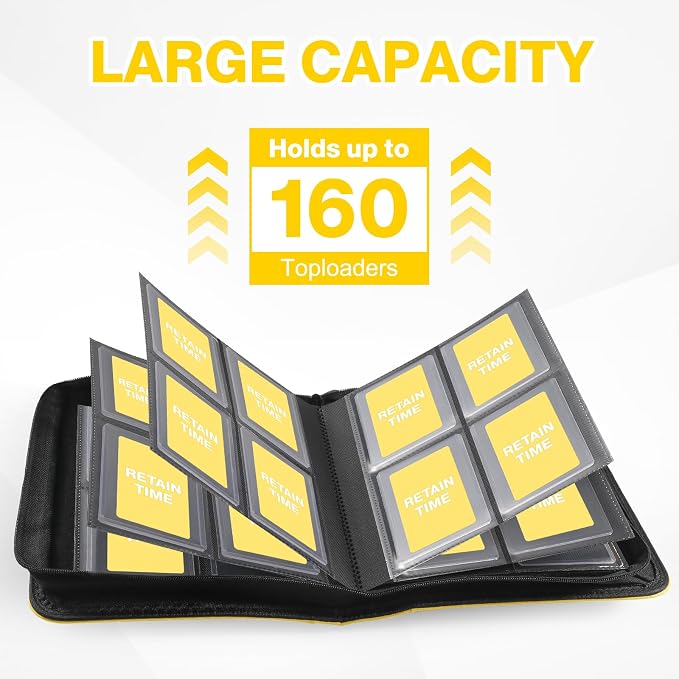 Toploader Binder, Holds 160 Toploaders, 100 Toploaders INCLUDED, 4-Pocket PU - Image 4