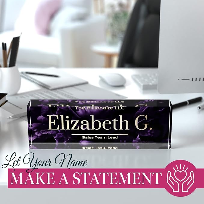 Desk Name Plate Personalized, Custom Name Plates 2½/x8 Inches, Thick - Image 4