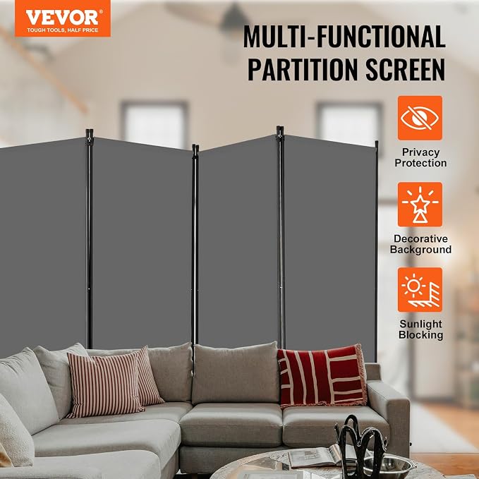 VEVOR Room Divider, 4 Panel Room Divider, Folding Privacy Screen and Portable - Image 2