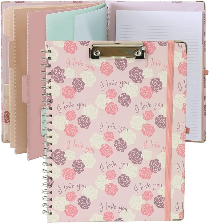 Clipboard Folio Spiral Folder Board, 5 Extra Folders by ALLTU