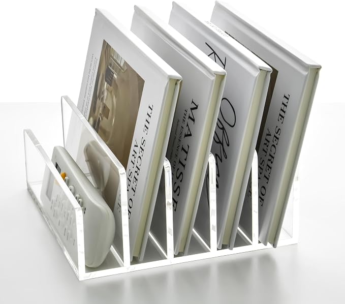 5 Compartments Clear Acrylic Mail Holder – Vertical Letter Sorter & - Image 6