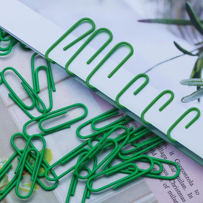 200 Pack Green Paper Clips Small Paper Clips, 1.1 Inch / 28mm Metal Paper Clips - Image 6