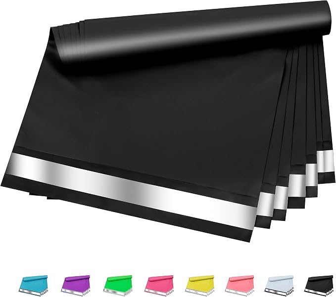 Poly Mailers - 12x15.5 inch 50 Pcs Black Shipping Bags by VAPULCIO