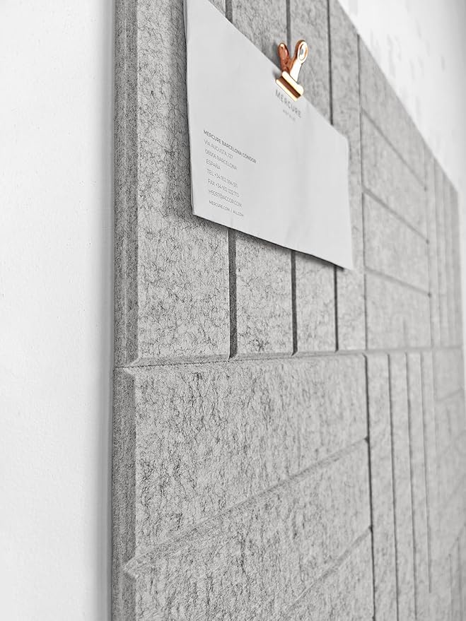 Large Cork Board Alternative - 12-Pack Felt Wall Tiles with Safe Removable Adhesive Tabs, Cork Wall Tiles Bulletin Board Home Office Essentials - Gray Marble-DeskLoop Office
