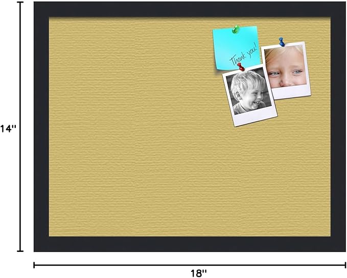 PinPix 18x14 Inch Cork Bulletin Board. This Decorative Framed Pin Board Comes with Honey Pastel Design and a Satin Black Frame. Ideal for Home Office Decor or Message Board (PinPix-1810)-DeskLoop Office