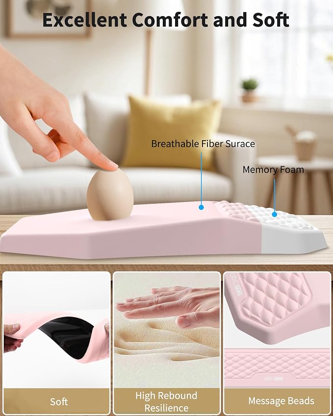 Ergonomic Mouse Pad and Keyboard Wrist Rest Support Set, Massage Design Mousepad - Image 3