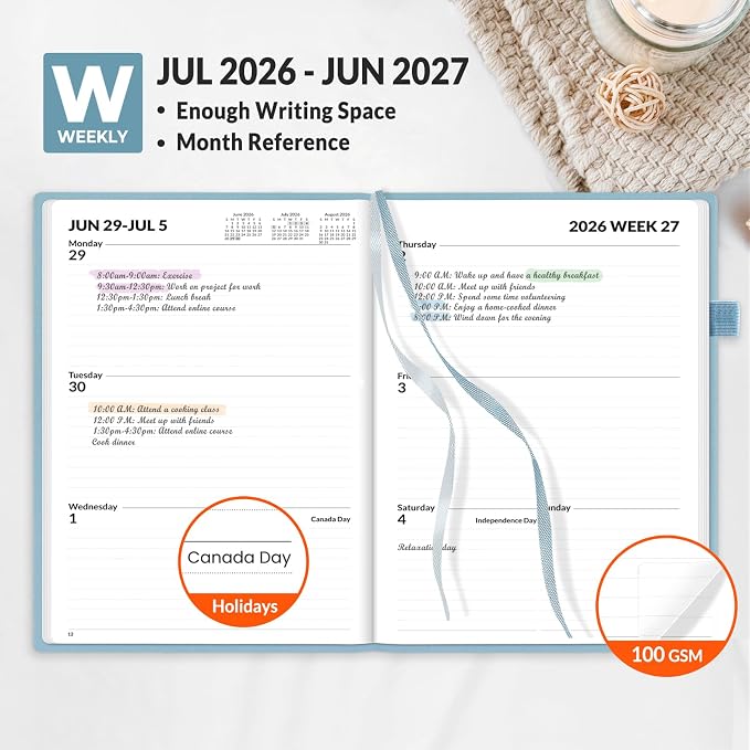 SUNEE 2026-2027 Weekly & Monthly Hardcover Planner 5.5" x 8.3" - Image 3