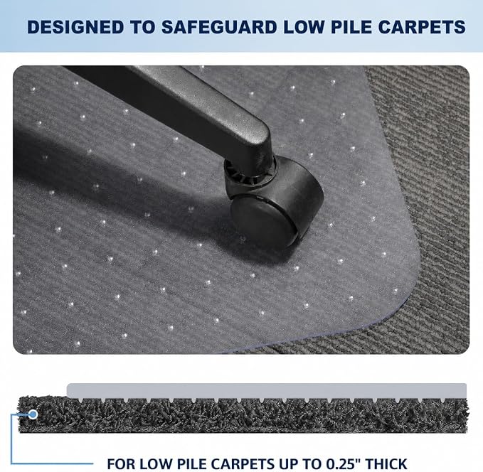 Chair Mat for Carpet- Low Pile Carpet Protector for Office Gaming Computer Desk - Image 4