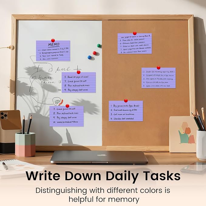 Index Cards 3x5 Inch, Flash Cards, Ruled Lined Purple Note Cards Paper - Image 6