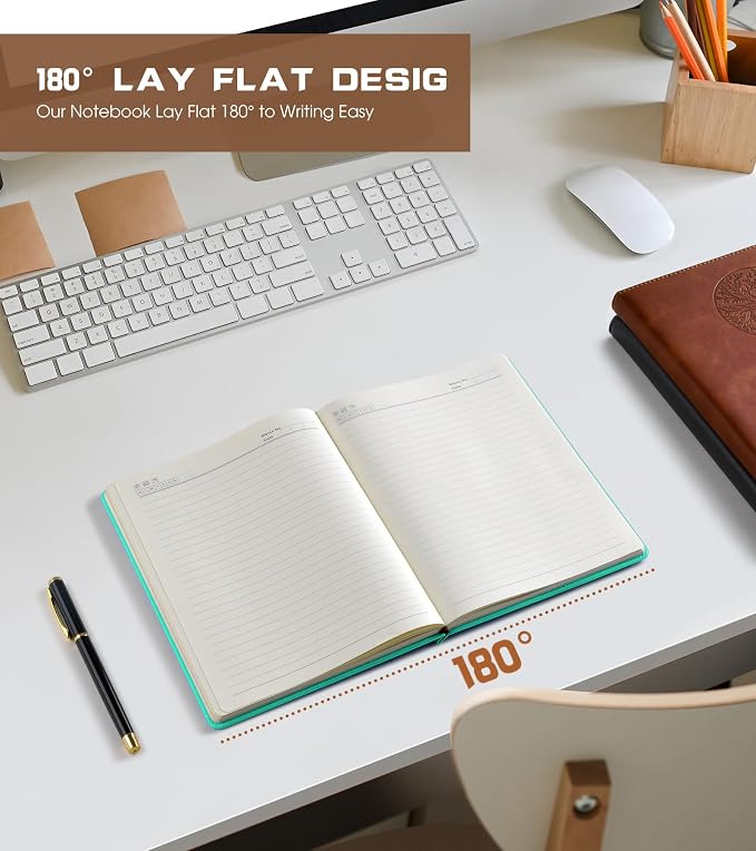 Biuwory A5 Leather Journal Notebook, 140 Lined Pages, Hardcover 5.7"×8.3" | - Image 6