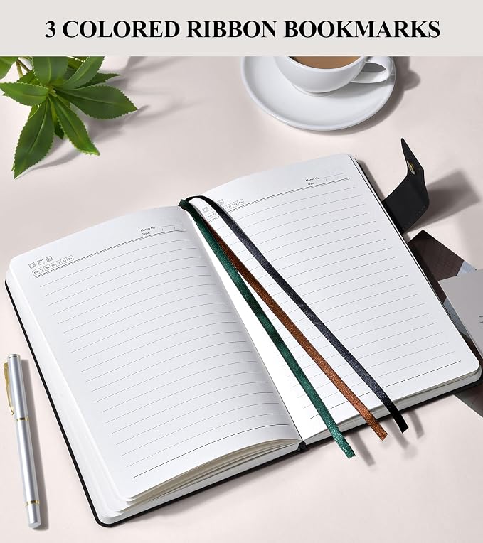 PAIBAS 7.6 x 10 Lined Notebook Journal 370 Pages Leather Journal - Image 6