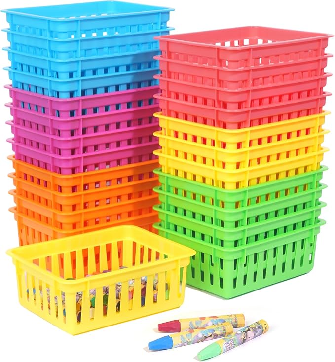 ZZYFGH 24 PCS Pencil Holders, Pencil Baskets, Small Plastic Baskets by ZZYFGH