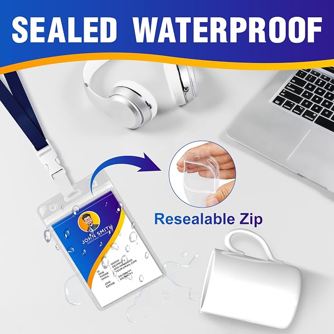50Pack Vertical ID Badge Holder - Image 3
