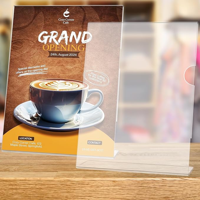 10 Pack Acrylic Sign Holder 4 x 6, L-Shape Clear Plastic Display Stand - Image 5