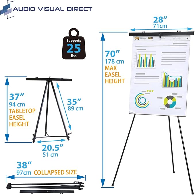 Lightweight Aluminum Flip-Chart Presentation Easel - Image 3