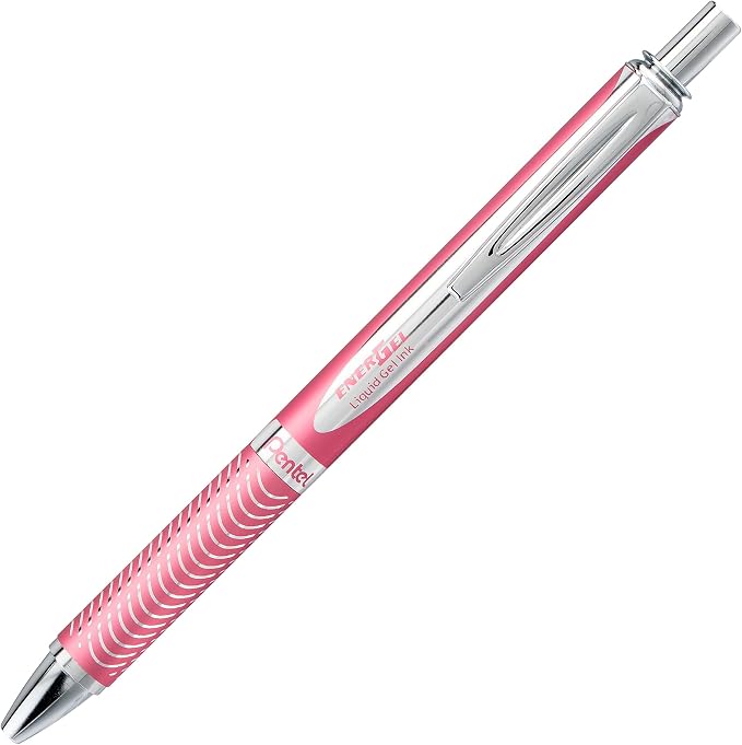 Pentel PINK BCA EnerGel Alloy RT Premium Liquid Gel Pen, Medium Line, 1 Pack - Image 2