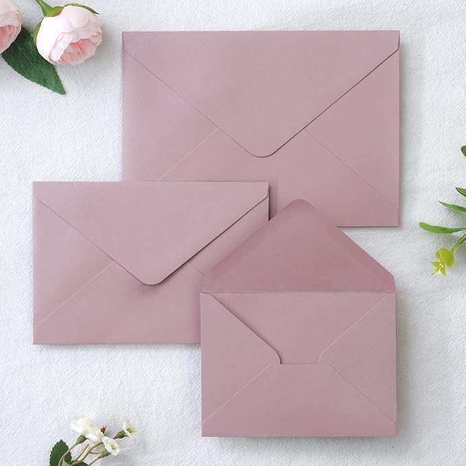 PONATIA 50 Pack A1 Envelopes, 3.63 x 5.2” Dusty Rose Envelopes Perfect - Image 7