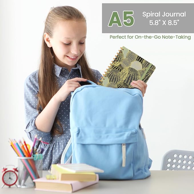 CICPAP Lined Spiral Journal Notebook, A5 College Ruled Notebook - Image 6