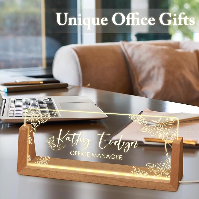Custom Name Plate for Desk, Personalized Light Up Acrylic Desk Name Plate - Image 7