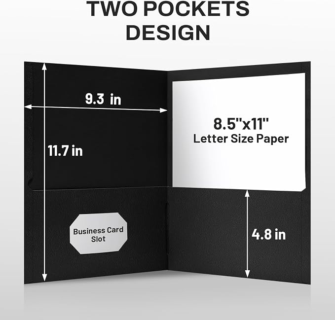 SUNEE Folders with Pockets, 2 Pocket Folders Fit Letter Size Paper, Paper File - Image 4