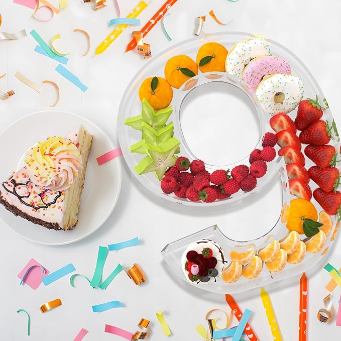 13.8" Extra Large Acrylic Number Charcuterie Board Box, Reusable Fillable - Image 4
