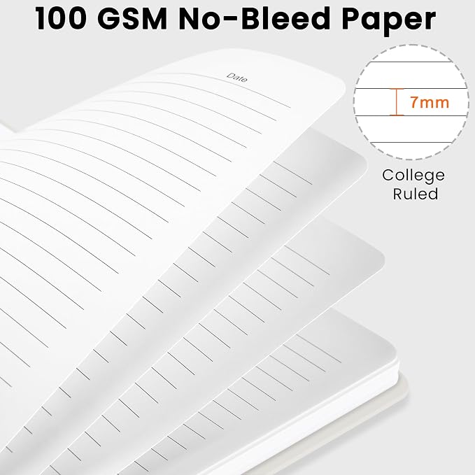 CICPAP Lined Spiral Journal Notebook, A5 College Ruled Notebook - Image 3