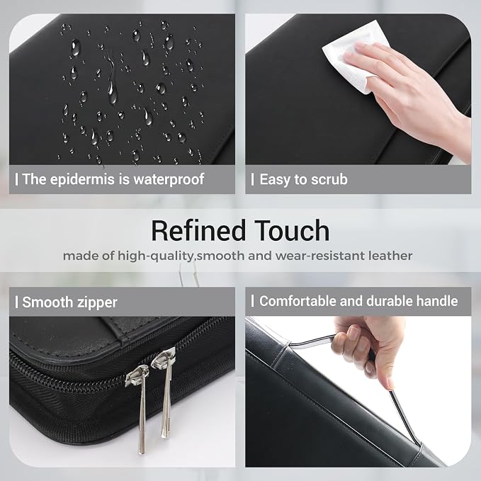 Faux Leather Portfolio with Handle – 3-Ring Padfolio Organizer - Image 5