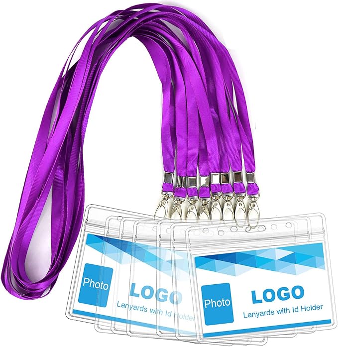 Lanyard with ID Holder 50 Pcs Waterproof Name Tag Badge ID Card Holders ID Pass by BirdFiy