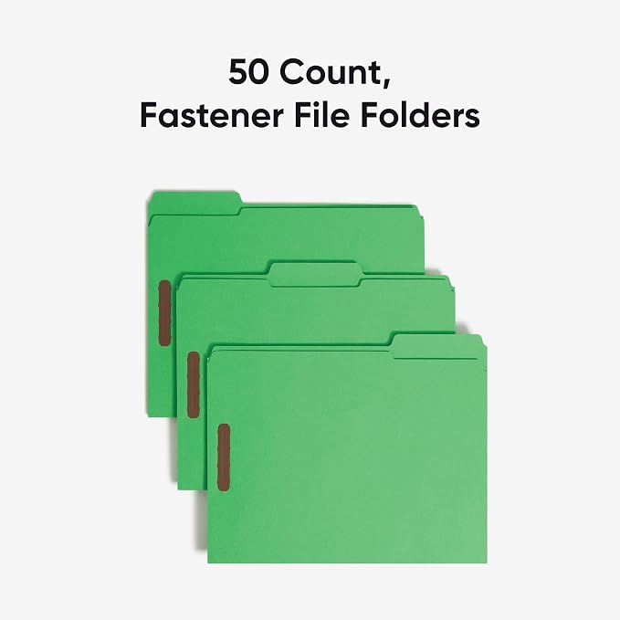 Smead Fastener File Folders, Reinforced 1/3-Cut Tabs, 2 Fasteners, Letter Size - Image 4