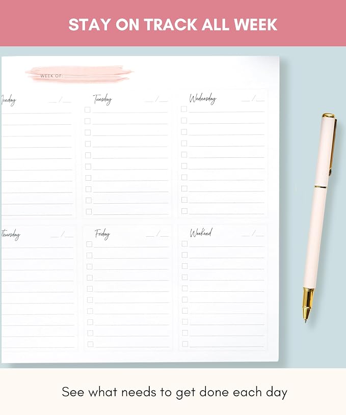 Lamare Weekly Planner Notepad – Premium Undated Weekly To Do List Notepad - Image 4
