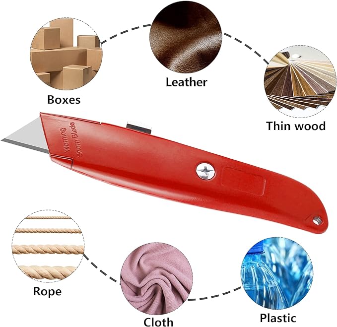 DIYSELF 2Pack Utility Knife Box Cutter Retractable Razor Blade Heavy Duty Box - Image 3