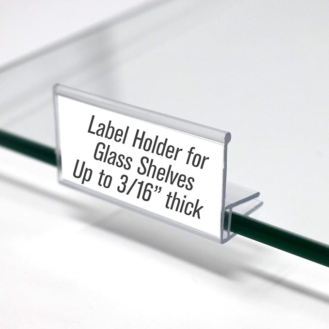 Glass Shelf Sign Holder, 50 Pack by STOREFIXTURESDIRECT