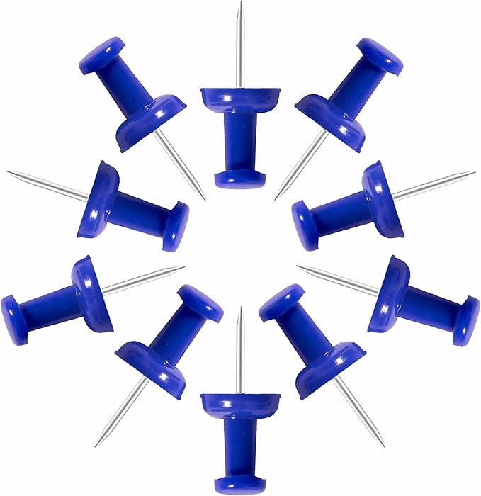 VAPKER Push Pins Tacks 120Pcs Solid Blue Thumb Tacks Larger Size Pin Map Tacks by VAPKER