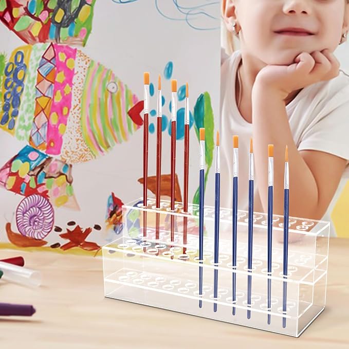 Acrylic Pen Holder, 44-Slots Pen Display Stand Focal Pen Holder Beadable Pen - Image 7